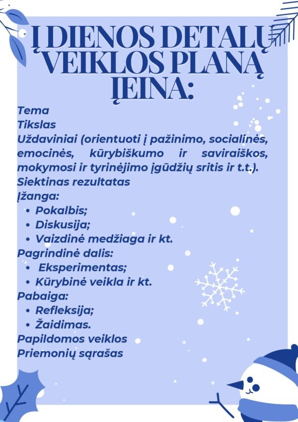 Gruodžio mėnesio 1 savaitės detalus veiklų planas 3-6 metų vaikams (WORD) - Image 3