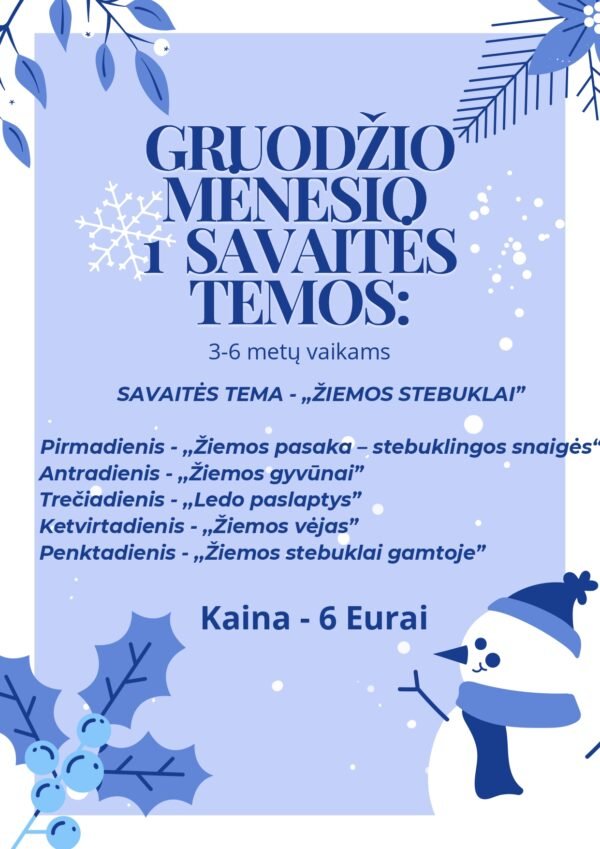Gruodžio mėnesio 1 savaitės detalus veiklų planas 3-6 metų vaikams (WORD) - Image 2