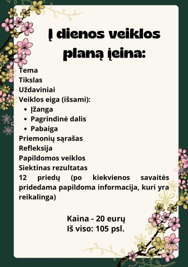 Pavasario mėnesių (12 savaičių) išsamūs veiklos planai, skirti 3-6 m. vaikams, remiantis ,,Žaismė ir atradimai” metodiniu leidiniu (WORD, 105 p.) - Image 2
