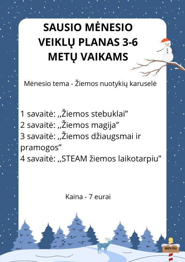 SAUSIO MĖNESIO VEIKLŲ PLANAS 3-6 METŲ VAIKAMS (WORD)