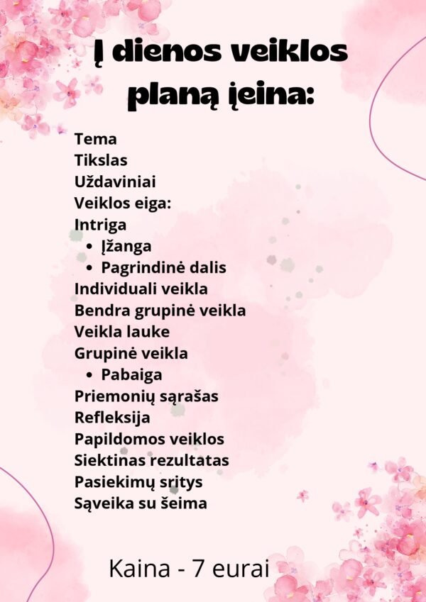 KOVO MĖNESIO VEIKLŲ PLANAS 3-5 METŲ VAIKAMS TEMA - PABUDIMO METAS (WORD) - Image 2
