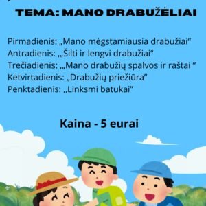 SAVAITĖS VEIKLŲ PLANAS  3-5 METŲ VAIKAMS TEMA - ,,MANO DRABUŽĖLIAI" (WORD)