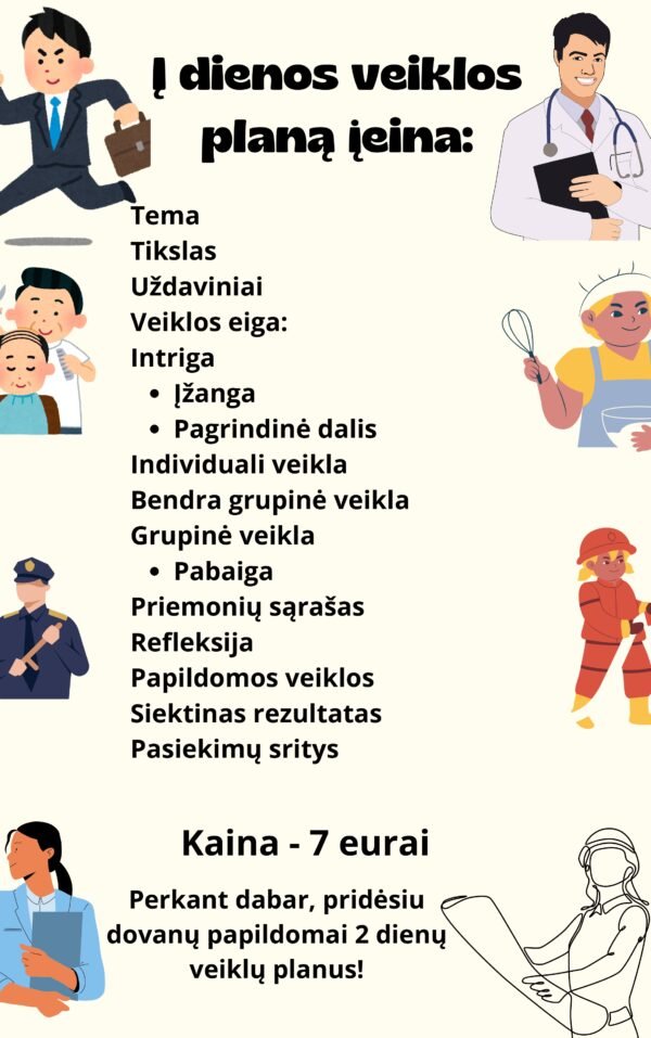SAVAITĖS VEIKLŲ PLANAS  3-6 METŲ VAIKAMS TEMA - ,,PROFESIJOS" - Image 2