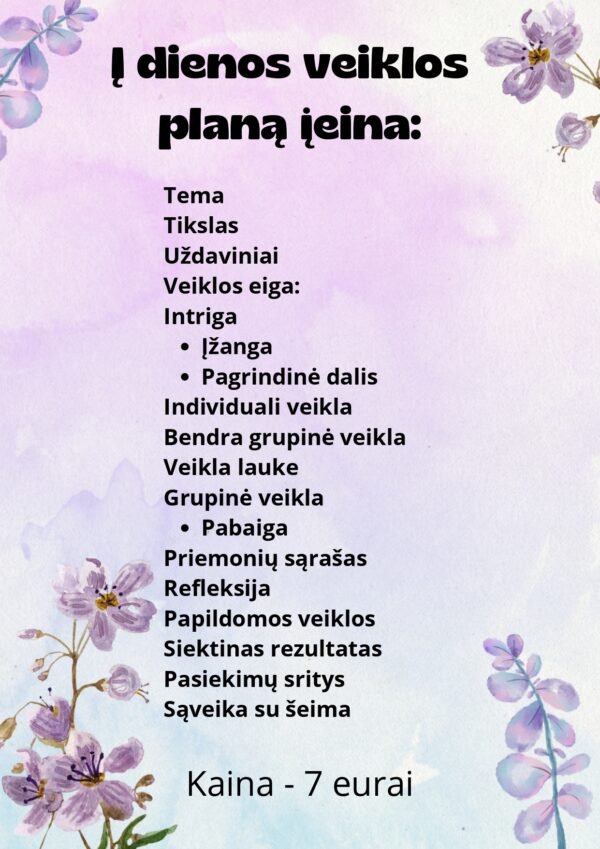 Balandžio MĖNESIO VEIKLŲ PLANAS  3-6 METŲ VAIKAMS MĖNESIO Tema: ,, Pavasaris jau moja žalia burtų lazdele“ (WORD, 60 P.) - Image 2