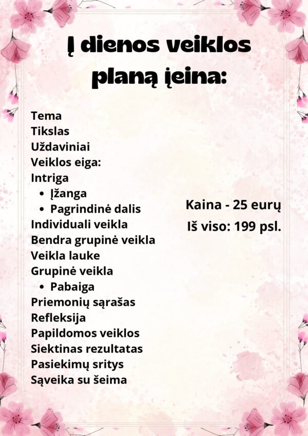 Vasaros mėnesių (12 savaičių) išsamūs veiklos planai, skirti 3-6 m. vaikams, remiantis ,,Žaismė ir atradimai” metodiniu leidiniu (WORD, 199 P.) - Image 2