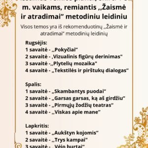 Rudens veiklos planai (12 savaičių) 1-3 metų vaikams, remiantis ,,Žaismė ir atradimai" metodiniu leidiniu (WORD, 212 P.)