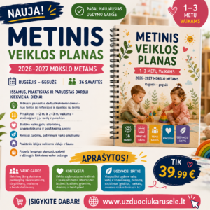 METINIS VEIKLOS PLANAS 1-3metų vaikams 2026-2027 mokslo metams (WORD, 313 P.)