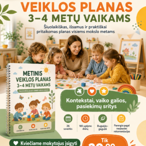 METINIS VEIKLOS PLANAS 3-4 metų vaikams 2026-2027 mokslo metams (WORD, 340 P.)