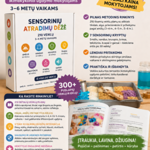 „SENSORINIŲ ATRADIMŲ DĖŽĖ“ – 210 patirtinių ir šiuolaikiškų veiklų (WORD, 300+ P.)