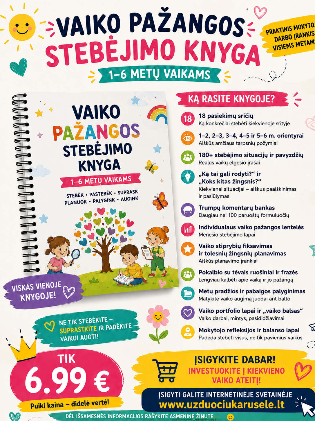 VAIKO PAŽANGOS STEBĖJIMO KNYGA 1–6 m. (WORD)
