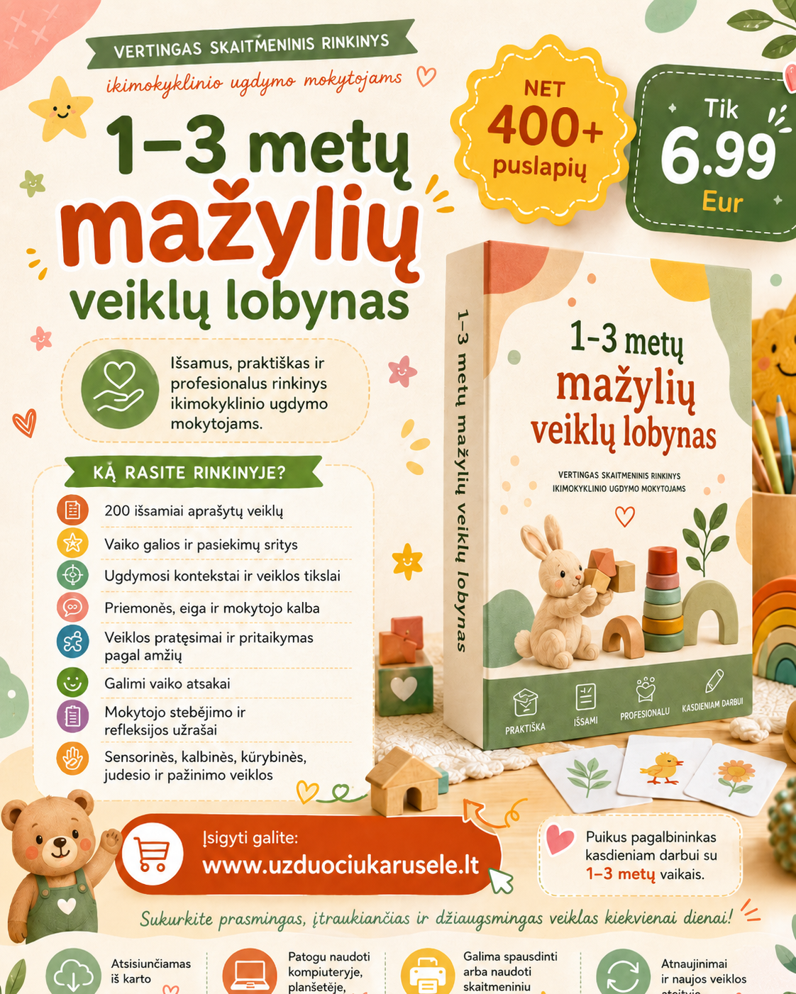 1–3 METŲ MAŽYLIŲ VEIKLŲ LOBYNAS (WORD, 400+ P.)