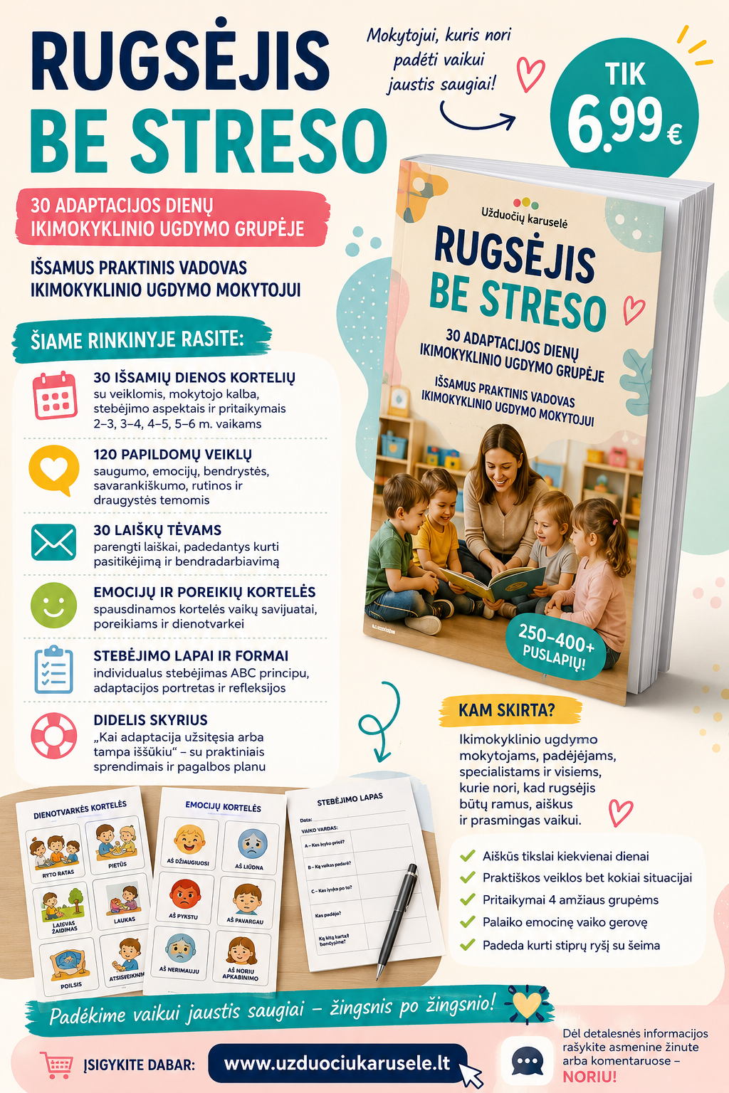 RUGSĖJIS BE STRESO – 30 ADAPTACIJOS DIENŲ - rinkinys mokytojui (WORD)