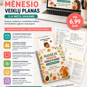 RUGSĖJO MĖNESIO VEIKLŲ PLANAS 3–6 M. VAIKAMS (WORD)