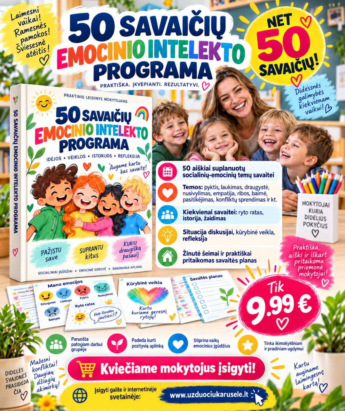50 SAVAIČIŲ EMOCINIO INTELEKTO PROGRAMA – visiems metams paruošta socialinio-emocinio ugdymo priemonė mokytojams (WORD)