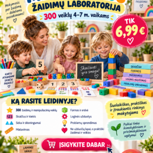 Matematikos žaidimų laboratorija – 300 matematinių veiklų 4–7 metų vaikams (WORD, 400+ P.)