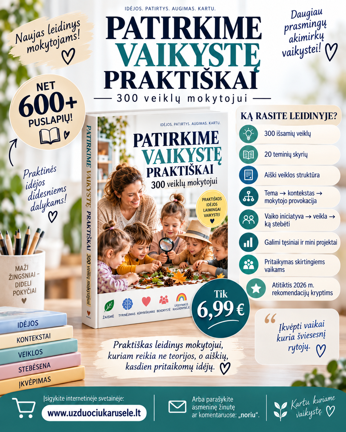 PATIRKIME VAIKYSTĘ PRAKTIŠKAI – 300 veiklų mokytojui ((WORD, 600+ P.)