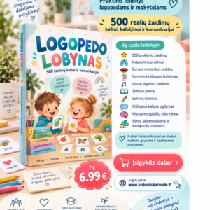 LOGOPEDO LOBYNAS – 500 ŽAIDIMŲ KALBAI IR KOMUNIKACIJAI (WORD, 500 P.)