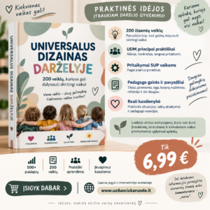UNIVERSALUS DIZAINAS DARŽELYJE – 200 veiklų, kuriose gali dalyvauti skirtingi vaikai (WORD, 500+ P.)