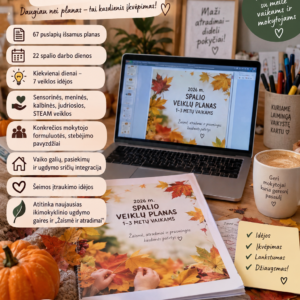 SPALIO MĖNESIO VEIKLŲ PLANAS 1–3 METŲ VAIKAMS (WORD, 80+ P.)