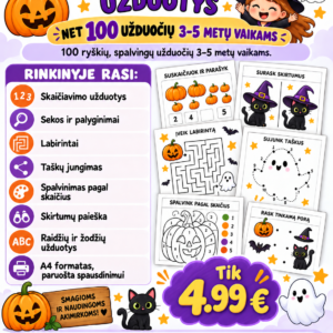 100 HELOVYNO UŽDUOČIŲ 3–5 METŲ VAIKAMS (PDF, 100 P.)