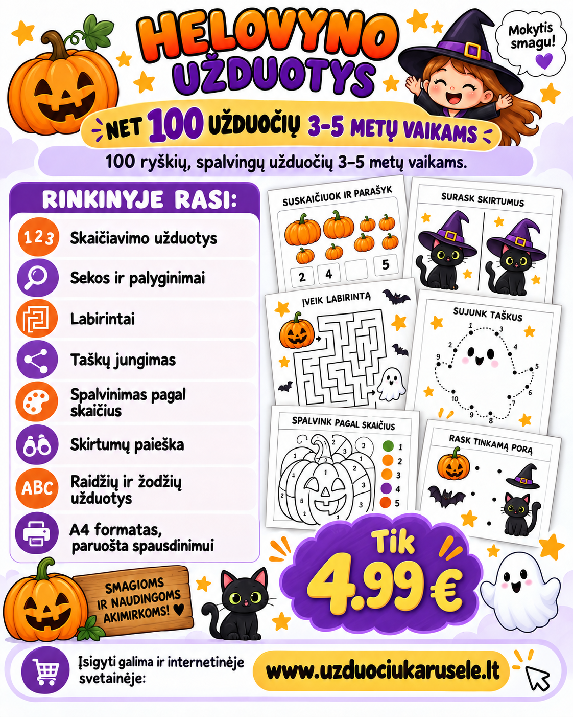 100 HELOVYNO UŽDUOČIŲ 3–5 METŲ VAIKAMS (PDF, 100 P.)