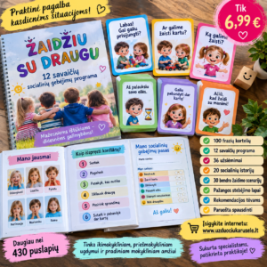 ŽAIDŽIU SU DRAUGU – 12 savaičių socialinių gebėjimų programa vaikams (WORD, 400+ P.)