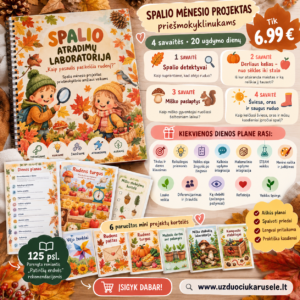 SPALIO MĖNESIO PROJEKTAS PRIEŠMOKYKLINUKAMS (WORD, 130+ P.)