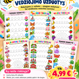 SPALVOTOS VEDŽIOJIMO UŽDUOTYS VAIKAMS! (PDF, 68 P.)