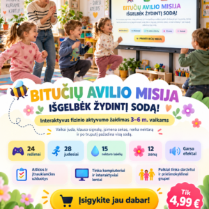 BITUČIŲ AVILIO MISIJA – IŠGELBĖK ŽYDINTĮ SODĄ! (Interaktyvus žaidimas)