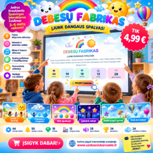 DEBESŲ FABRIKAS – ĮJUNK DANGAUS SPALVAS! (Interaktyvus žaidimas)
