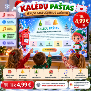 KALĖDŲ PAŠTAS – IŠSIŲSK STEBUKLINGUS LAIŠKUS! (Interaktyvus žaidimas)