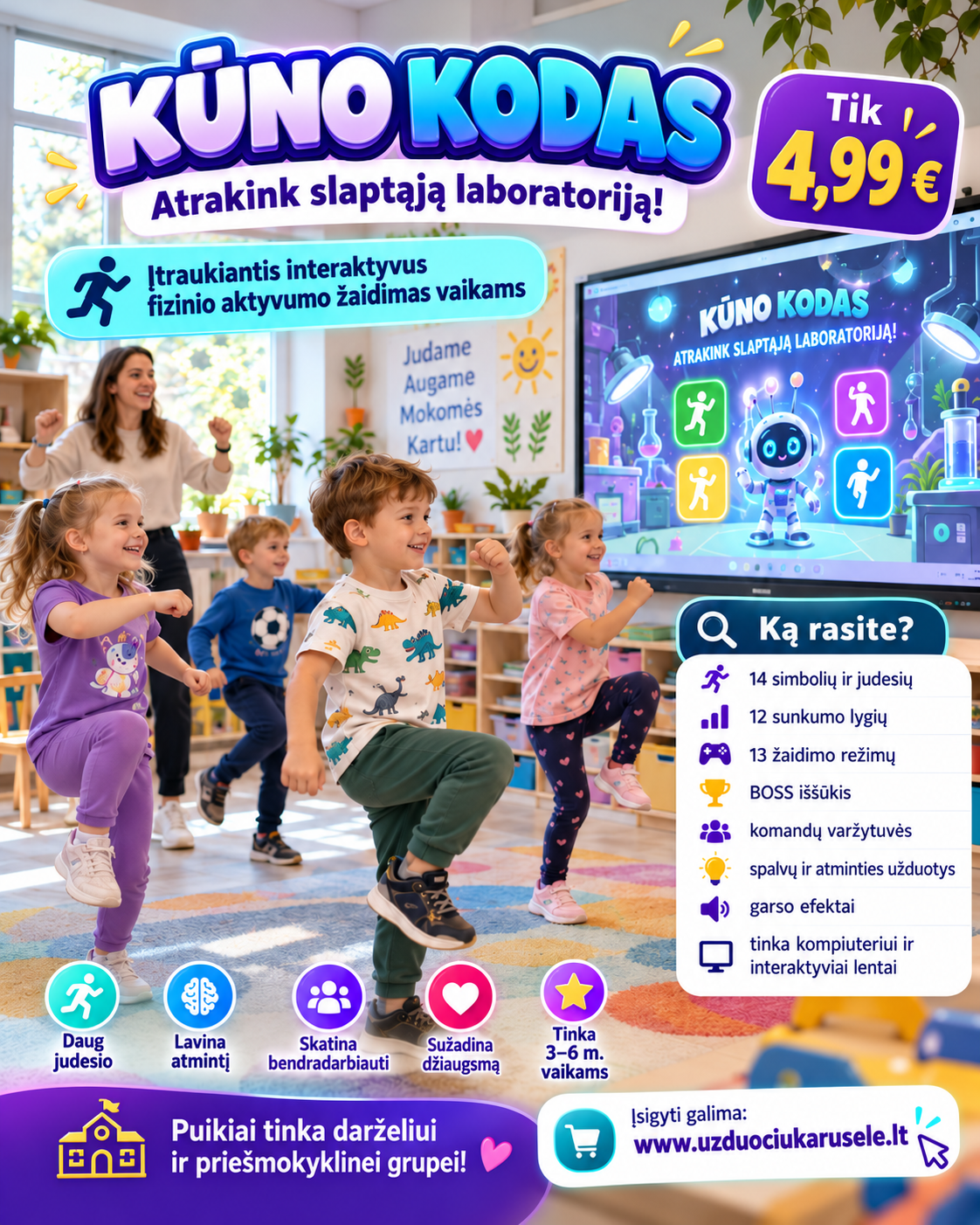 KŪNO KODAS – ATRAKINK SLAPTĄJĄ LABORATORIJĄ! (Interaktyvus žaidimas)