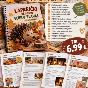 LAPKRIČIO MĖNESIO VEIKLŲ PLANAS 1–3 METŲ VAIKAMS (WORD, 90+ P.)