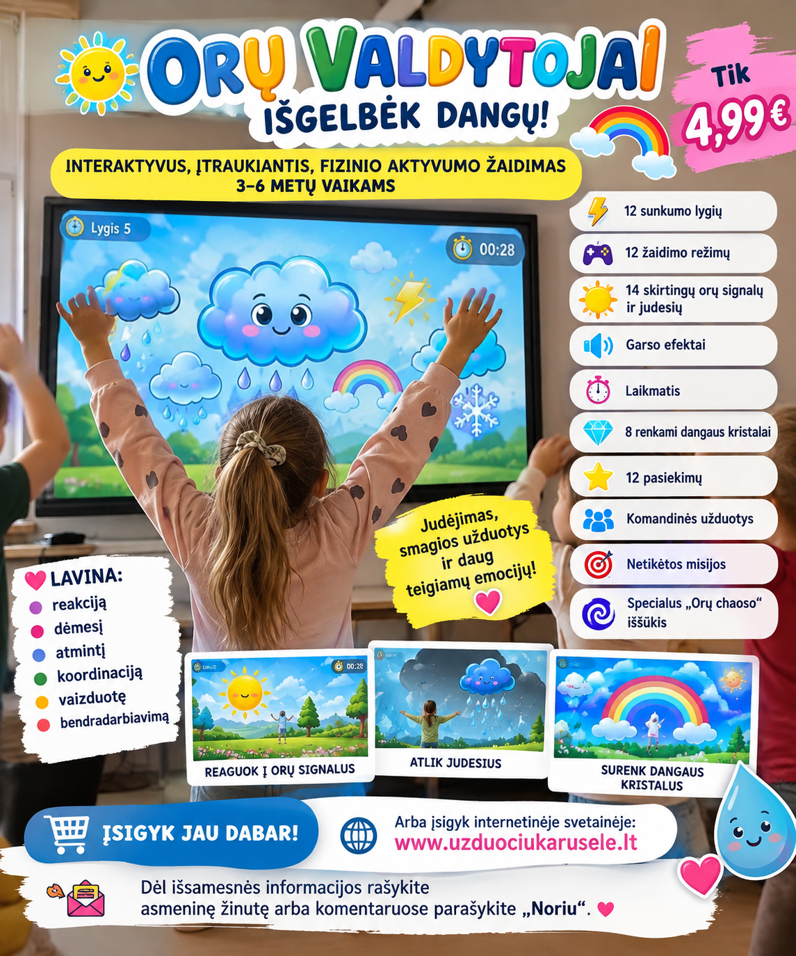 ORŲ VALDYTOJAI – IŠGELBĖK DANGŲ! (Interaktyvus žaidimas)