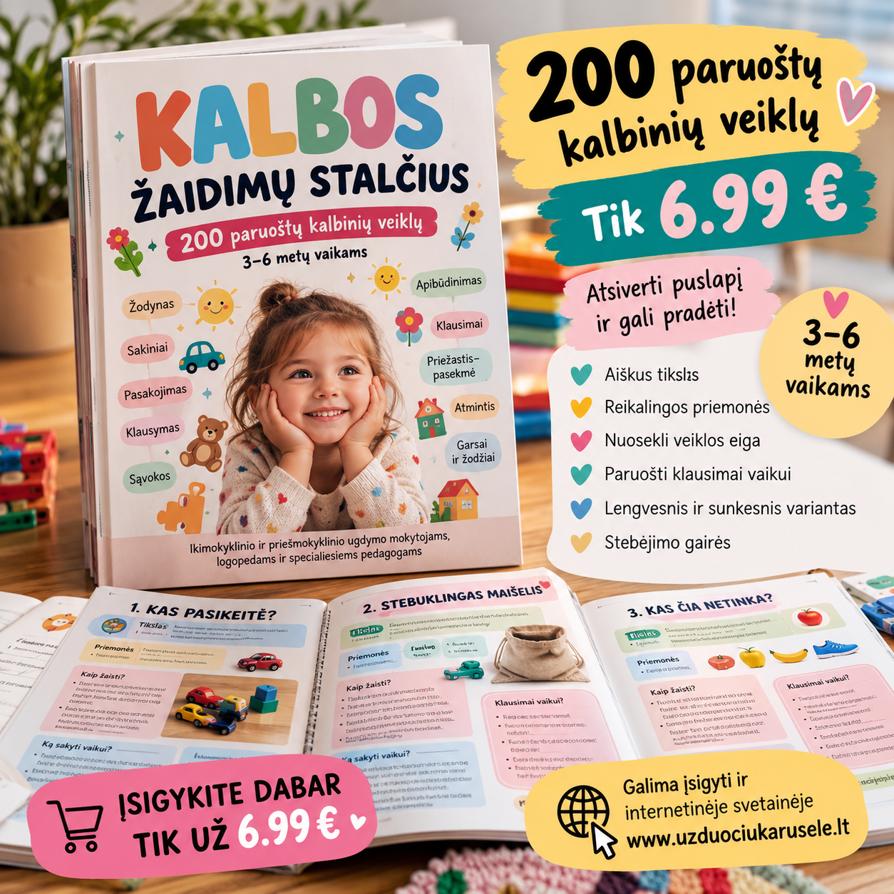KALBOS ŽAIDIMŲ STALČIUS – 200 PARUOŠTŲ VEIKLŲ (WORD, 400+ P.)