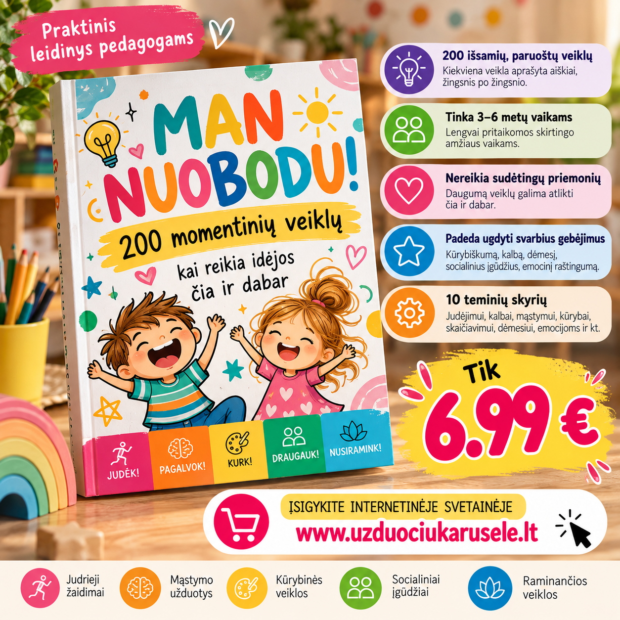 MAN NUOBODU! – 200 momentinių veiklų vaikams (WORD, 500+ P.)