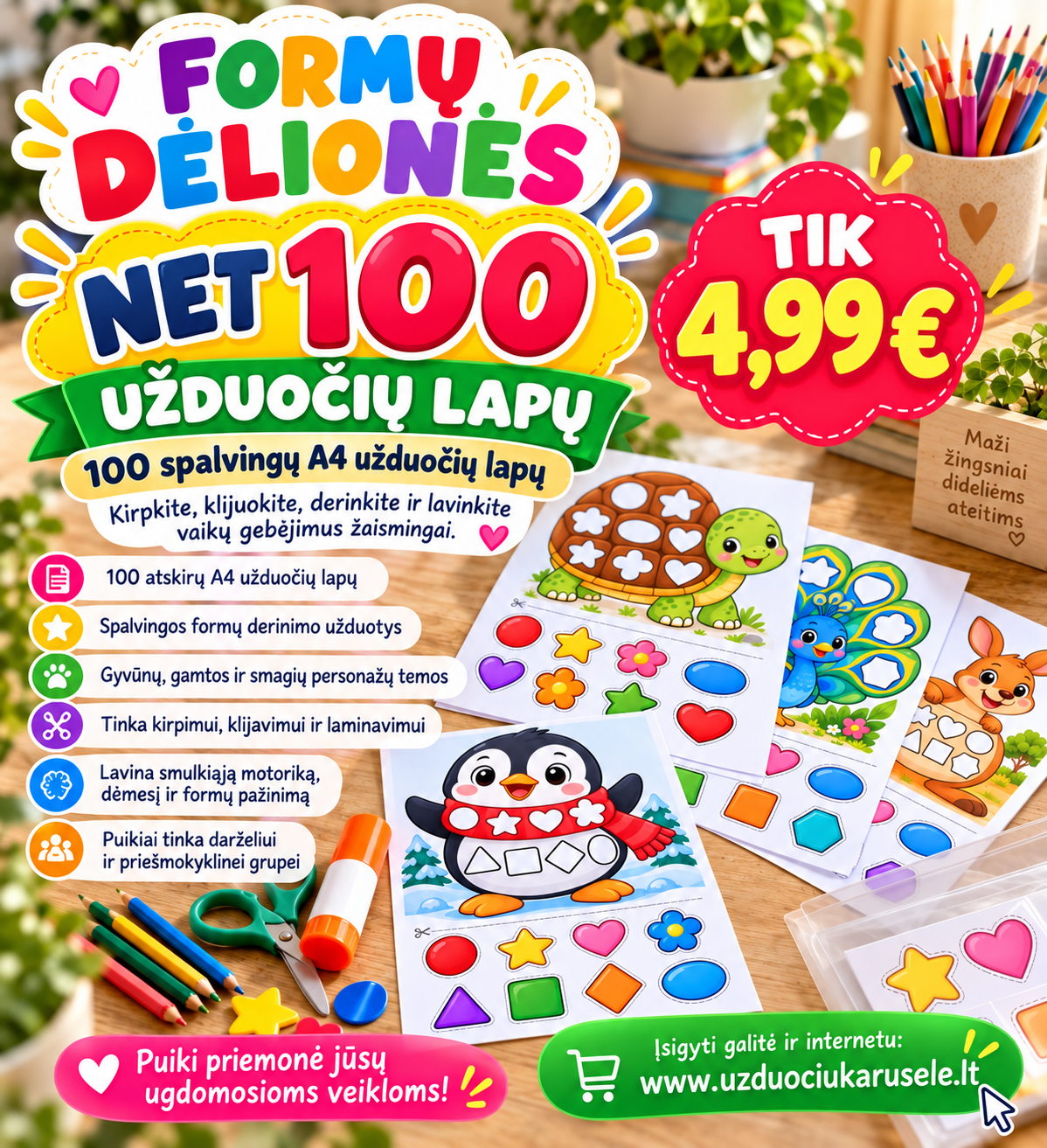 NET 100 SPALVINGŲ FORMŲ DĖLIONIŲ! (PDF, 100 P.)