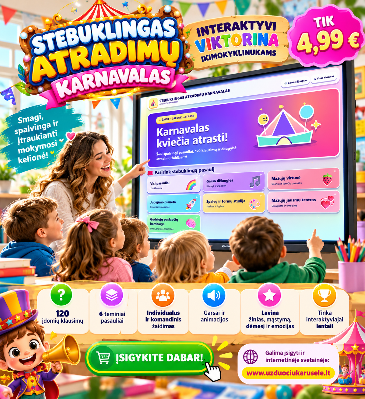 STEBUKLINGAS ATRADIMŲ KARNAVALAS (Interaktyvi viktorina)