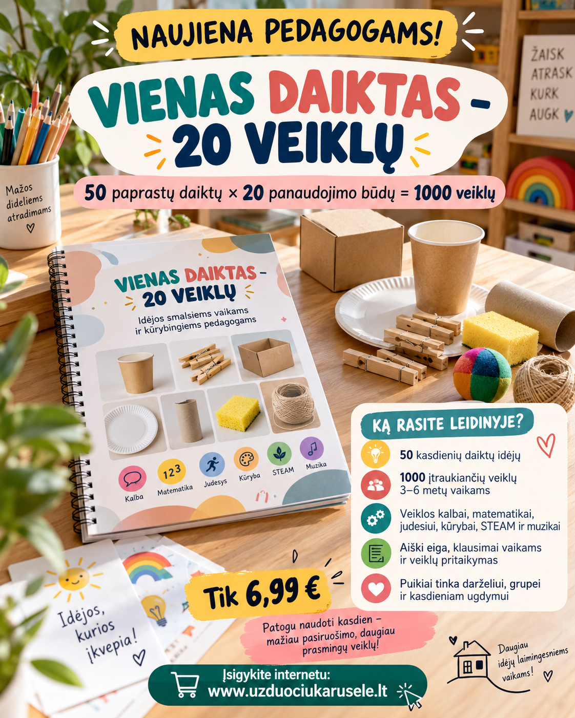 VIENAS DAIKTAS – 20 VEIKLŲ (WORD, 400+ P.)