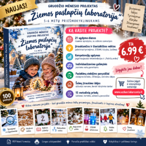 Gruodžio mėnesio 5-6 m. priešmokyklinukų projektas - Žiemos paslapčių laboratorija (WORD, 100+ P.)
